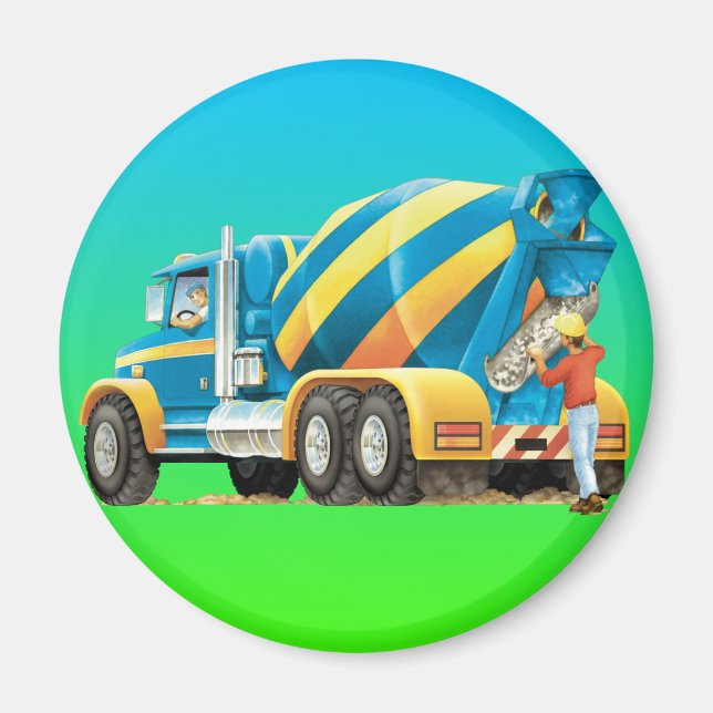 Kids Concrete Mixer Magnet (Vorne)