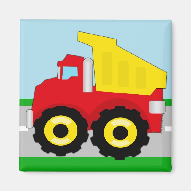Kids Construction Dumptruck Magnet (Vorne)