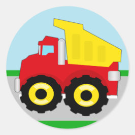 Kids Construction Dumptruck Runder Aufkleber