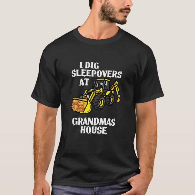 Kids Construction Loader Bagger Ich grabe Schlafpa T-Shirt (Vorderseite)