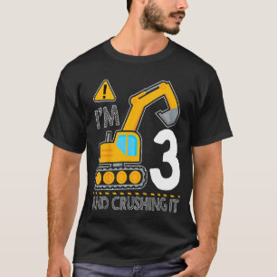 Kids Construction Truck 3. Geburtstag bin ich 3 un T-Shirt