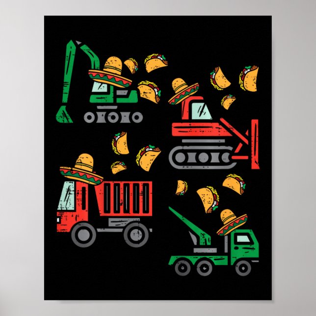Kids Construction Truck Bulldozer Cinco De Mayo Ki Poster (Vorne)