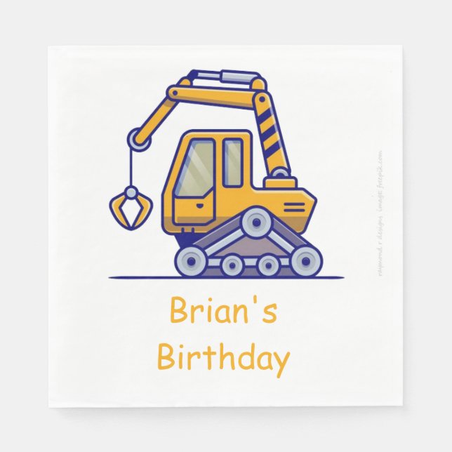 Kid's Construction Truck Serviette (Vorderseite)