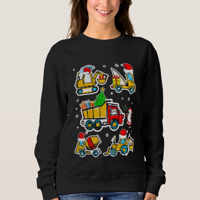 Kids Construction Vehicle Christmas Crane Truck Sa Sweatshirt (Vorderseite)