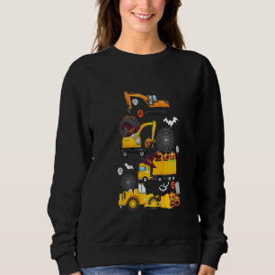 Kids Construction Vehicle Halloween Crane Truck Pu Sweatshirt