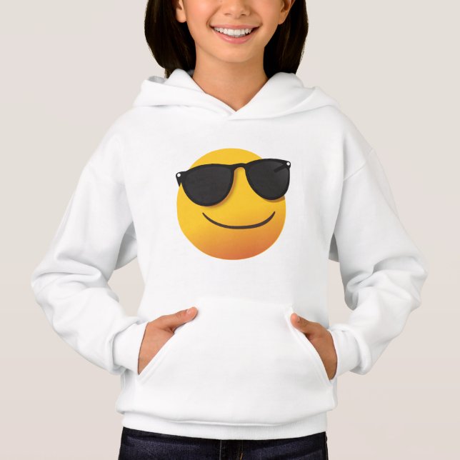 Kids Cool Smiley Hoodie | Fun Emoji Graphic Design (Vorderseite)