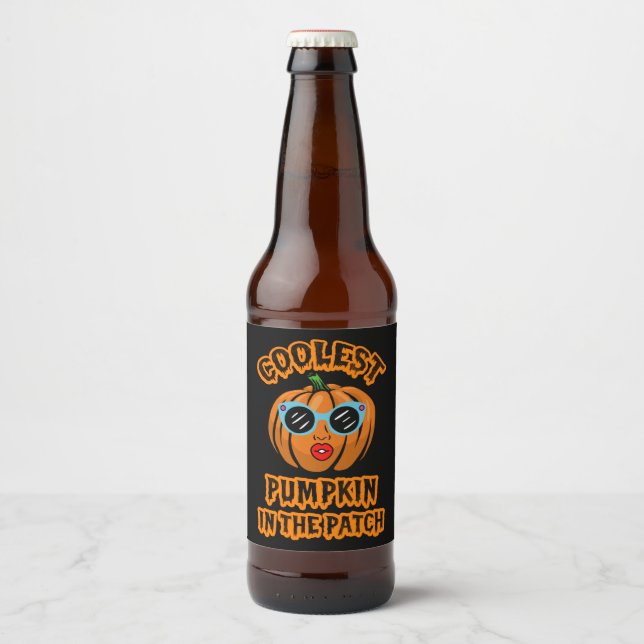 Kids Coolest Pumpkin In The Patch Halloween Kids Bierflaschenetikett (Vorderseite)
