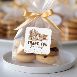 Kids Cowboy Birthday Gevor Quadratischer Aufkleber