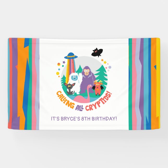 Kid's Cryptid Birthday Banner (Horizontal)