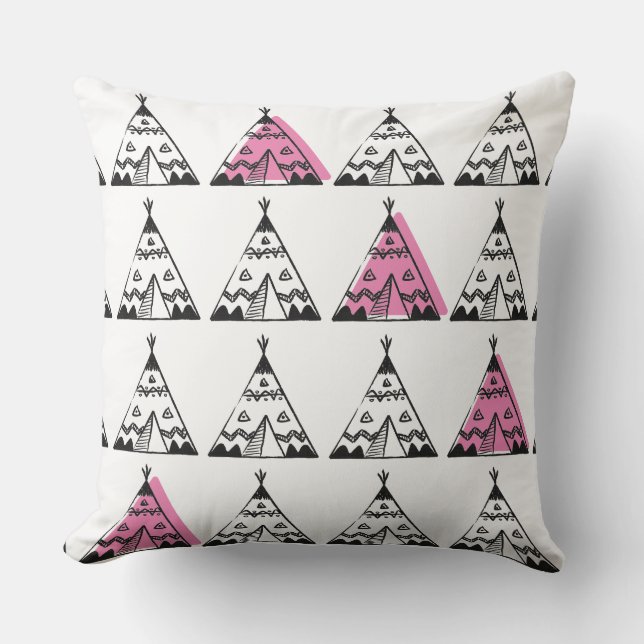 Kids Cushions - Rosa Teepee Kissen (Vorderseite)