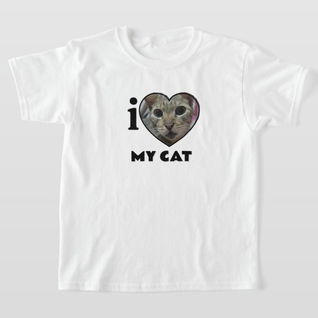 Kids Custom "I Heart" Foto & Text T - Shirt (Ablage )