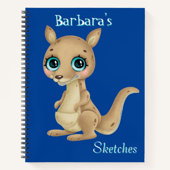 Kids Custom Kangaroo Sketch Notebook Notizbuch (Vorderseite)