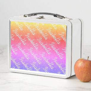 Kid's Custom Lunch Box mit Glitzer in Regenbogenfa