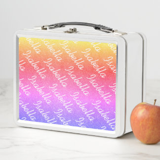 Kid's Custom Lunch Box mit Glitzer in Regenbogenfa