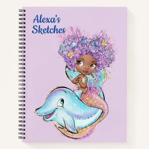 Kids Custom Mermaid Sketch Notizbuch