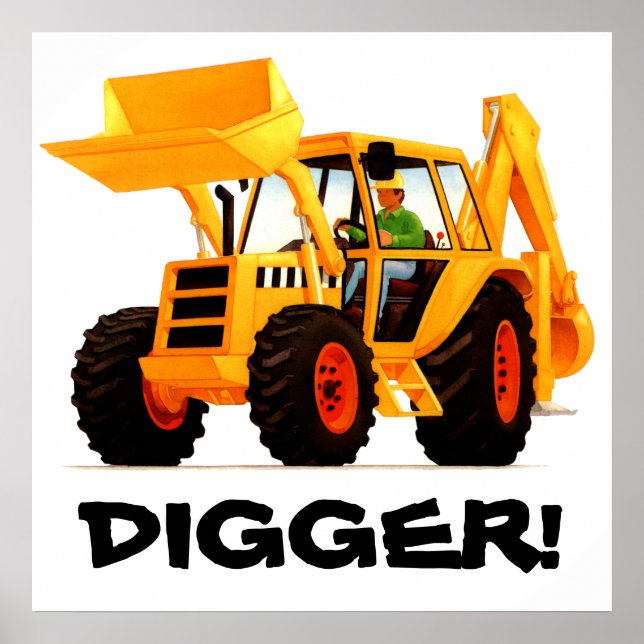 Kid's Custom Yellow Digger Poster (Vorne)