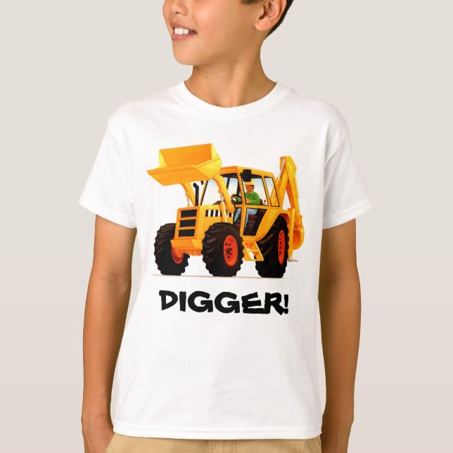 Kid's Custom Yellow Digger T-Shirt (Vorderseite)
