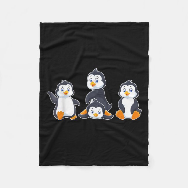 Kids Cute Animal Penguin  Fleecedecke (Vorderseite)