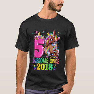Kids Dabbing Einhorn 5. Geburtstag Mädchen Einhorn T-Shirt