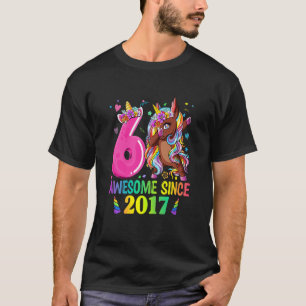 Kids Dabbing Einhorn 6. Geburtstag Mädchen Einhorn T-Shirt