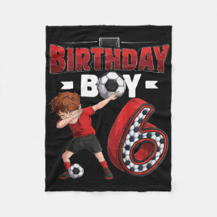 Kids Dabbing Junge 6 Jahre alter Fußballspieler 6. Fleecedecke
