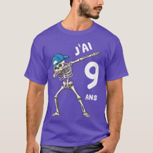 Kids Dabbing Skelett Neunter Geburtstag Geschenk T-Shirt