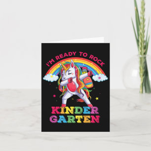 Kids Dabbing Unicorn Im Rock Kindergarten Karte