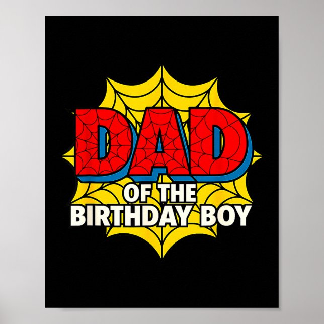Kids Dad Of The Birthday Boy Sder Theme Party Matc Poster (Vorne)