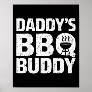 Kids Daddy's Grillen Buddy Shirt Young Boy Girl Fu Poster