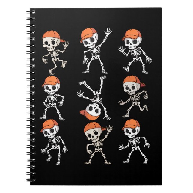 Kids Dancing Skeleton Halloween Notizblock (Vorderseite)