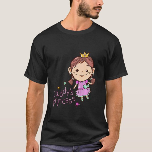 Kids Daughter Daddys Princess Girl First Father's  T-Shirt (Vorderseite)