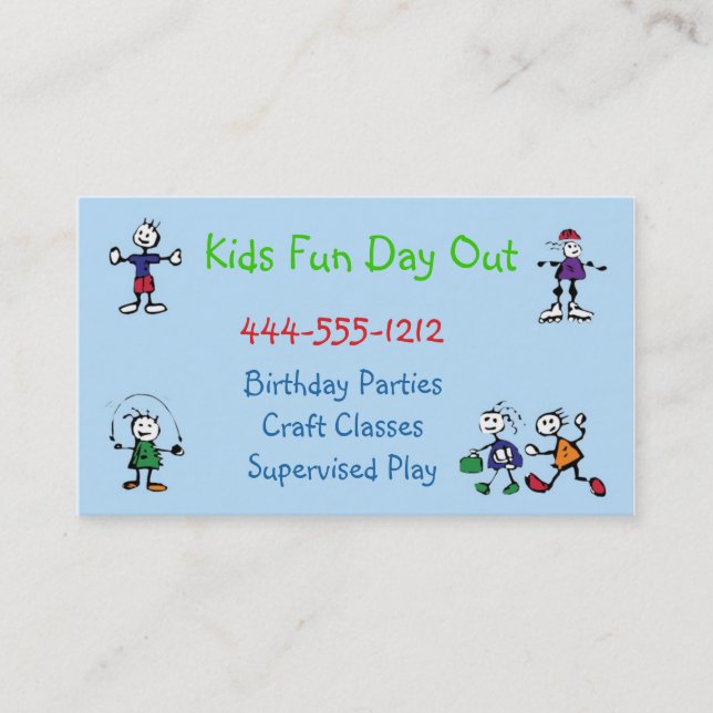 Kids Daycare Partys Place Business Card benutzerde Visitenkarte (Vorderseite)