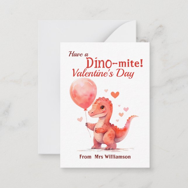 Kids Dino-Mite Valentinstag Mitteilungskarte (Vorderseite)