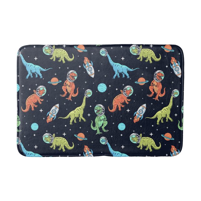 Kids Dinosaur Astronaut Pattern Badematte (Vorderseite)
