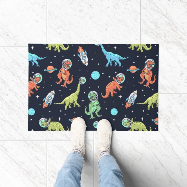 Kids Dinosaur Astronaut Pattern Fußmatte (Indoor)