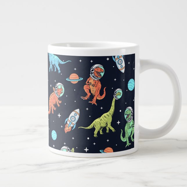 Kids Dinosaur Astronaut Pattern Jumbo-Tasse (Rechts)