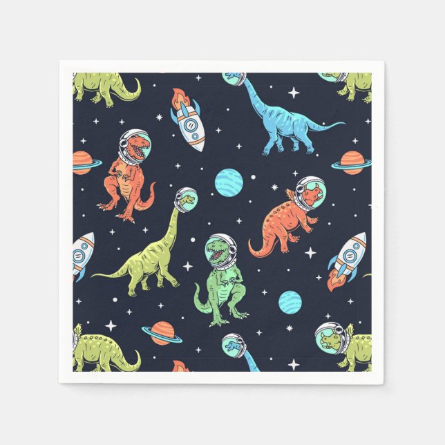 Kids Dinosaur Astronaut Pattern Serviette (Vorderseite)