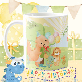 Kids Dinosaur Birthday Party Watercolor  Kaffeetasse