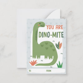 Kids Dinosaur Classroom Valentine Card Mitteilungskarte