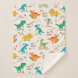 Kids Dinosaur Reisemuster Sherpadecke