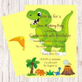 Kids Dinosaur Thema Geburtstagsparty Einladung