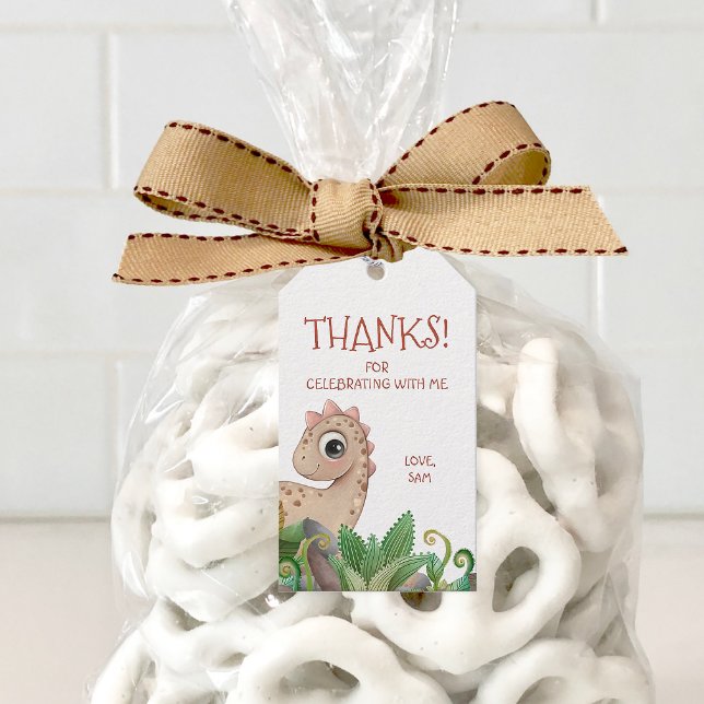 Kids Dinosaur Vielen Dank Geschenkanhänger (Dinosaur Birthday Party Favor Tag)