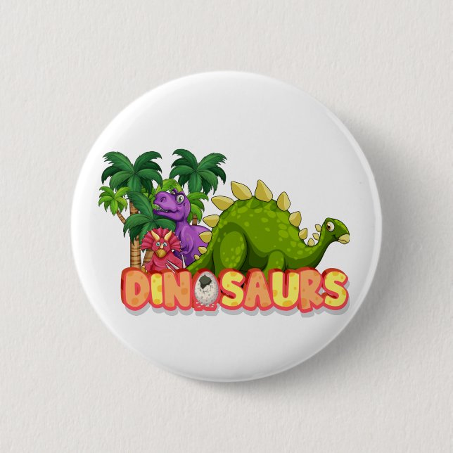 Kids Dinosaurier Button (Vorderseite)
