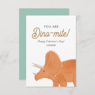Kids Dinosaurier Dinomite Classroom Valentine Day Mitteilungskarte
