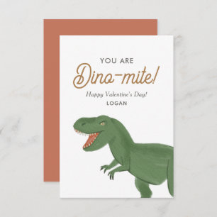 Kids Dinosaurier Dinomite Classroom Valentine Day Mitteilungskarte