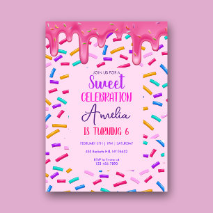 Kids Donut Birthday Party Invitation Einladung
