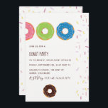 Kids Donut Party Einladung<br><div class="desc">Donut Party Einladungen für jeden Anlass mit eleganter Handschrift Typografie, die auf Ihre Besonderheiten angepasst werden kann.</div>