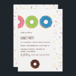 Kids Donut Party Einladung<br><div class="desc">Donut Party Einladungen für jeden Anlass mit eleganter Handschrift Typografie,  die auf Ihre Besonderheiten angepasst werden kann.</div>