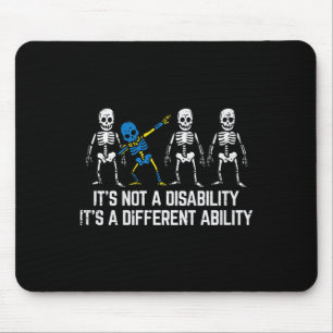 Kids Down Syndrome Awareness Skeleton Dab Not Disa Mousepad