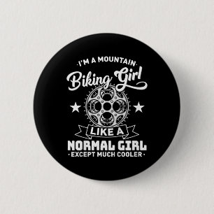 Kids Downhill-Bikerin - Mountainbiking-Mädchen - Button